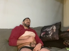 Rodrik's insatiable pleasure: smoking, stroking, and cumming hard with his big cock