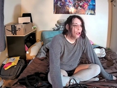 Trans Girl Hogtied Tight With Harness Ball Gag Struggle