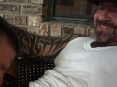 Cowboy bear ass fucked and fingered outdoors