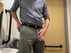 Do you like to fap in a public wc? Why not do like I have, milking my large white shaft?