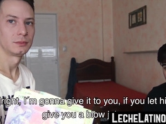 LecheLatinos.com - Young gay Latino breeds and blows a hung top for money and pleasure