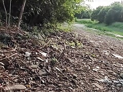Nude walks in the park peeing and masturbating