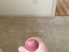 Jerking my big cock after work