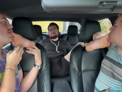 Car Ride Turns Into A Foot Licking And Worshipping