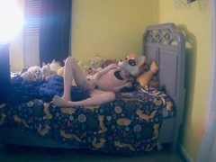 Young twink femboy experiences intense climax in sissy pantyhose