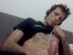 Dark-haired twink Maurice Crowbar pleasures himself in goth-themed Faphouse masturbation session