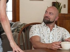 Slutty Noah White gets rimmed, drilled, and filled by stepdad Adam Snow