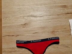 Cum on another Red Panties