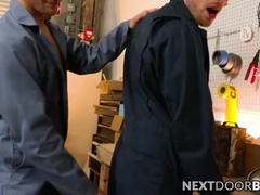 Hunk David Destroys Brandons Raw Ass In The Garage With Brandon Anderson And David Skylar