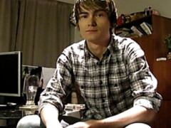 POV facial porno movie featuring a floppy-haired twink boy