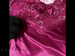 masturbation with satin nightgown