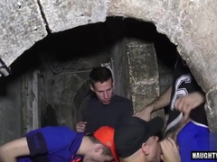 Watch these guys get their big cocks and facials in a wild, cum-filled frenzy!