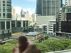 jerkoff in front of the window