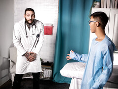 Doctor fucks male nurse in crazy glory hole kinks