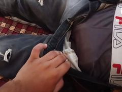 Wow First time i touch my stepbrother big monster cock and gave handjob till cum shot
