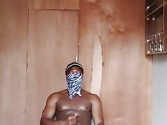 Horny guy masturbates while flaunting his big butts.
