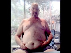 Hairy man, webcam, thick