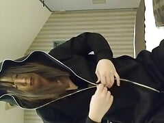 Full body tights Man's daughter Masturbation