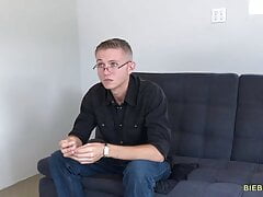 Bored student jerks off his dick for you