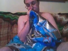 Gay stud enjoys riding inflatable car boat