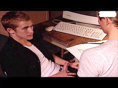 Muscle, gay threesome, cub