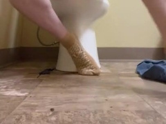 Draining off In My Polyclinic Socks - New Out of the Psych Ward