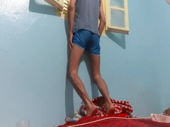 He witnesses his neighbor's nymph from a window and the man rod is standing on her