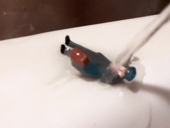 Macrophilia. Ample Urinating on Shrunk Stud. Massive Manmeat and Urinate Fountain