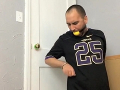 Handcuffed Football Player In Chastity