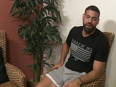 Latino's masturbation leaves him with jizz all over his feet