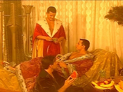 Arabian Lord Watches His Submissive Slaves Fuck Each Other