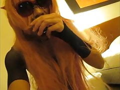 Asian Satanic Sissy Bitch Plays With Big Black Dildo