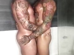 Billy Essex and Steven Lewis Barrett shower hot kiss.