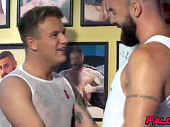 muscular grizzly rimms studs tight slot before fucking him