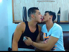 2 latinos kiss on webcam