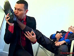 Worshiping socks and naked soles with gay toe sucking and foot fetish fun featuring Dakota Ford