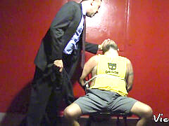 Poor homosexual gets fucked and urinated on by 3 weirdos