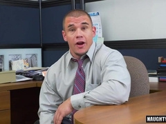 Watch this muscular couple take turns on a hot facial in a wild threesome