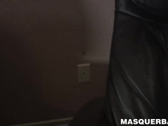 Muscular hottie Ricky demonstrates how he jerks off his nine inch dick