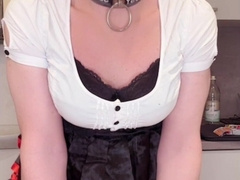 Sissy railing fake penis in prostitute appartment