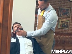 Suited guy Dani Robles gets dominated by barber Leo La Rosa