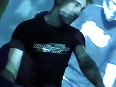 Three horny young guys blow and fuck in the basement