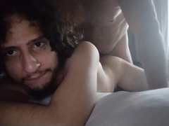 Dad spunky romping his youngster