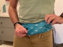 Jacking off in my briefs and edging while trying a cockring - unedited fun in denim!