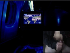 Risky Night Jerk Off On The Airplane Of Sperm