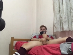 In My Friends Bed While He Showers After Training