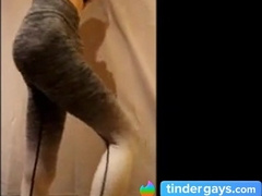 cute sissy in leggings with a bulge 5