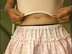 Naughty girl crossdrey caged