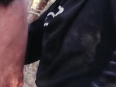 Mature Bum chum Father Has Sans a condom Outdoor Bang-out with Thick Jizz-shotgun