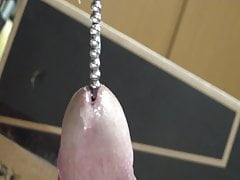 cum with e-stim sounding beads
